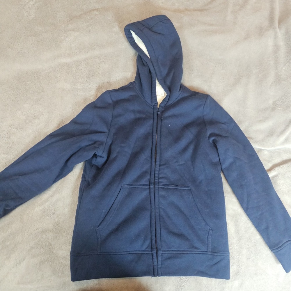 Wonder Nation Boys Sherpa‎ Lined Hoodie Jacket Navy Size XL
